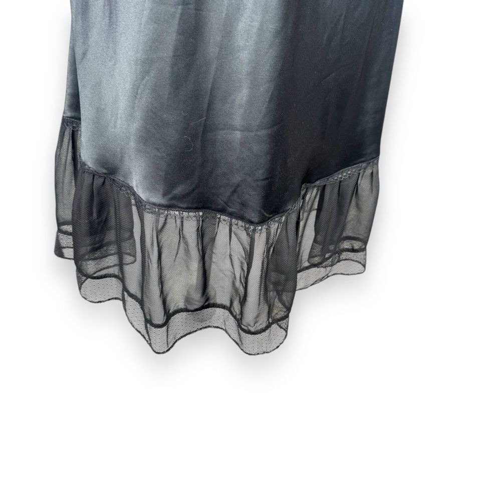 Victoria's Secret Black Satin Slip Dress with Lace Trim - Picture 12 of 15